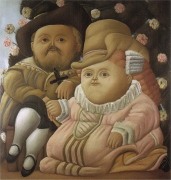 350 人の有名アーティストによるアート作品 Painting - ルーベンスと妻フェルナンド・ボテロ